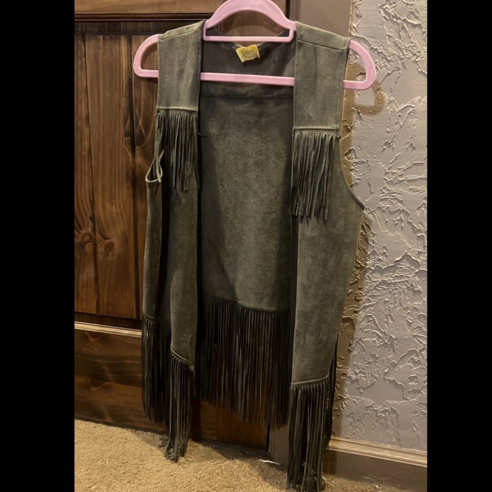 Suede fringe vest